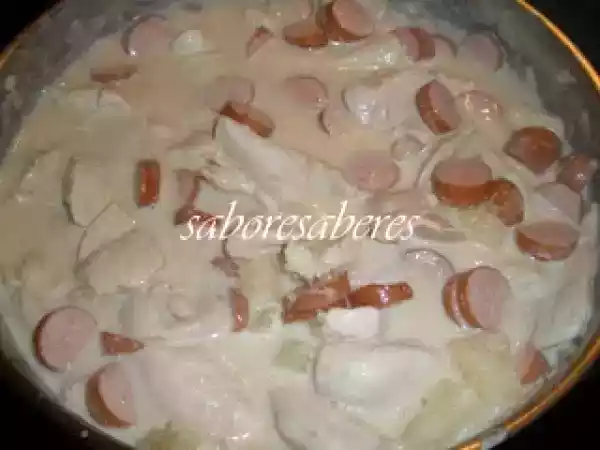 Receita Frango com ananás, natas 3 queijos e sopa de cebola
