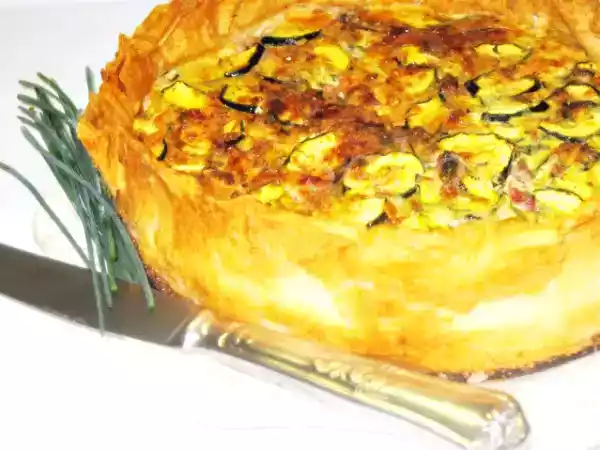Receita Quiche de courgettes, bacon e ervas