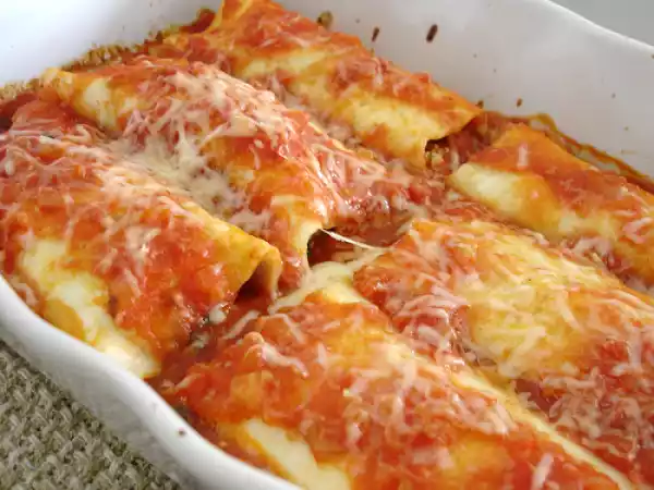 Receita Canelone de presunto e queijo