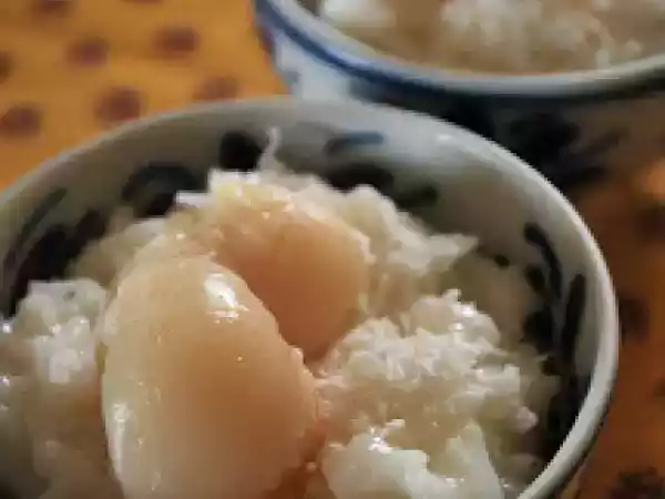 Receita Arroz doce com lichia e coco