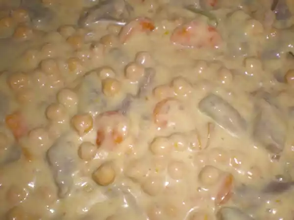 Receita Carne de vaca em fricassé com grão