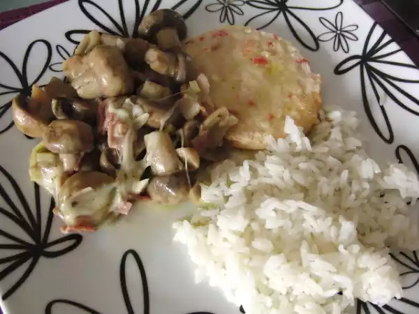Receita Cogumelos em vinho com mozzarella