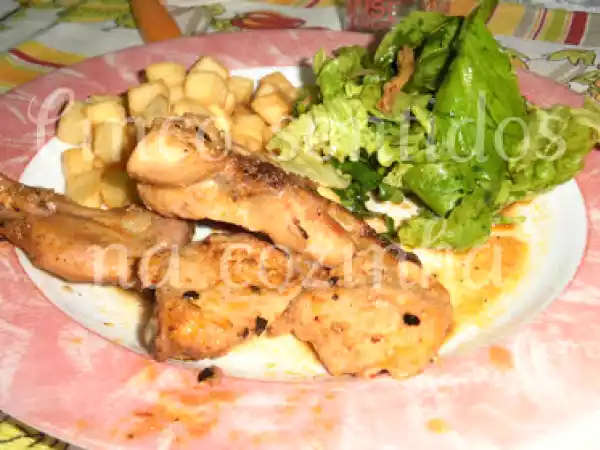 Receita Coelho em mostarda de mel e vinagre balsâmico