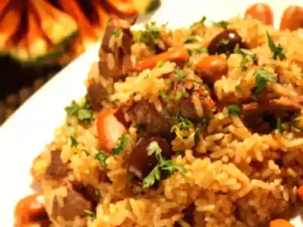 Receita Arroz de cordeiro e pinhão