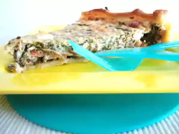 Receita Quiche de espinafres, salmão fumado e queijo feta