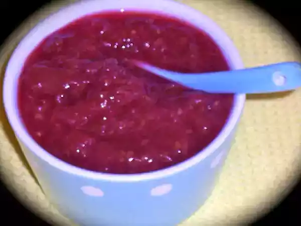 Receita Compota de framboesa e ruibarbo!