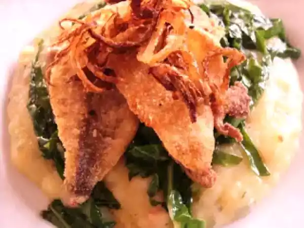 Receita Polenta cremosa com peixe crocante
