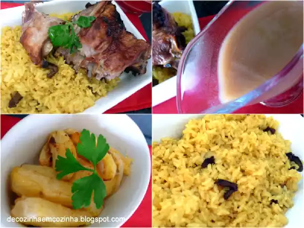 Receita Cabrito assado no forno com arroz de miudos