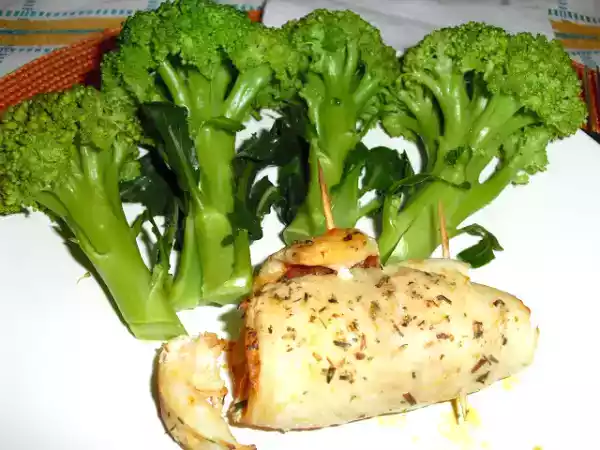 Receita Filetes de panga enrolados com chouriço