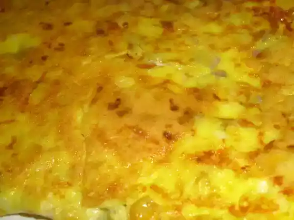 Receita Omolete de queijo, presunto e milho