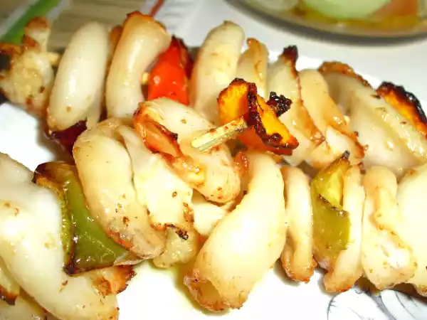 Receita Espetadas de lulas na actifry