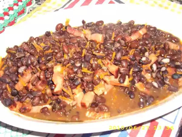 Receita Feijão preto com bacon