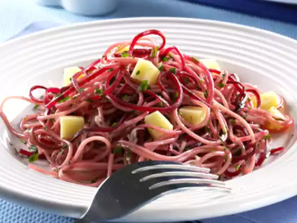 Receita Espaguete com beterraba