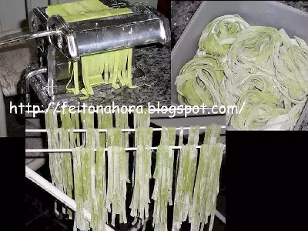 Receita Massa verde caseira para macarronada