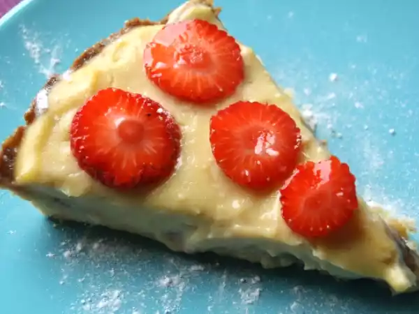 Receita Tarte de morangos e banana
