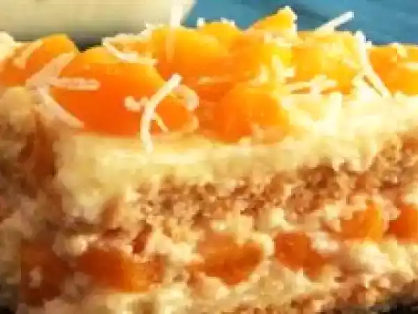 Receita Pavê de pêssego e coco