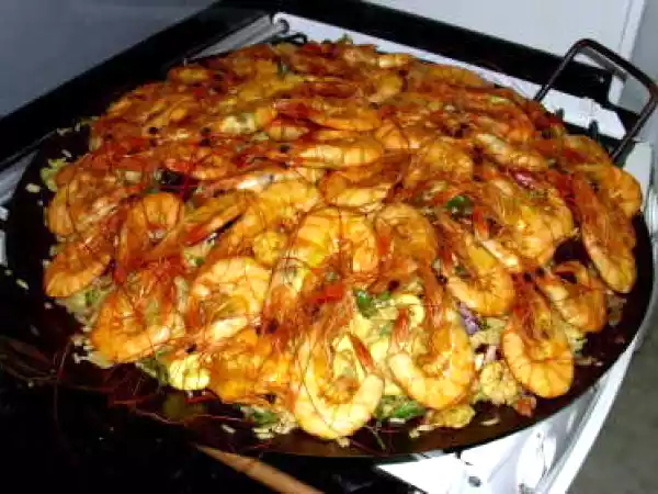 Receita Paella de frutos do mar.