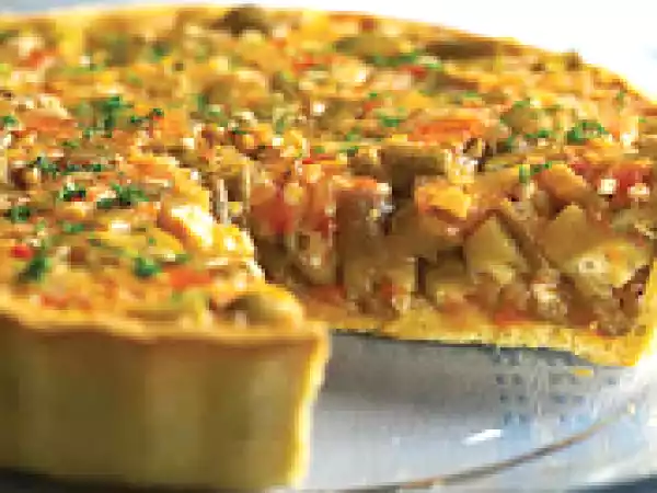 Receita Torta de quiabo (ovo-lacto)