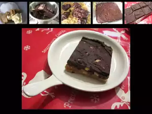 Receita Quadrados de manteiga de amendoim com chocolate