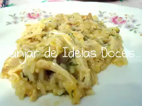 Receita Risotto de courgete e frango no churrasco