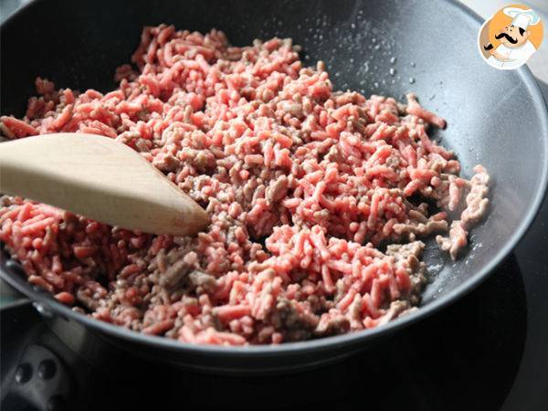 Tarte de carne picada e molho de tomate - Preparação Passo 2