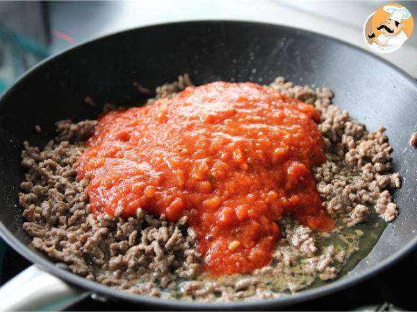 Tarte de carne picada e molho de tomate - Preparação Passo 3