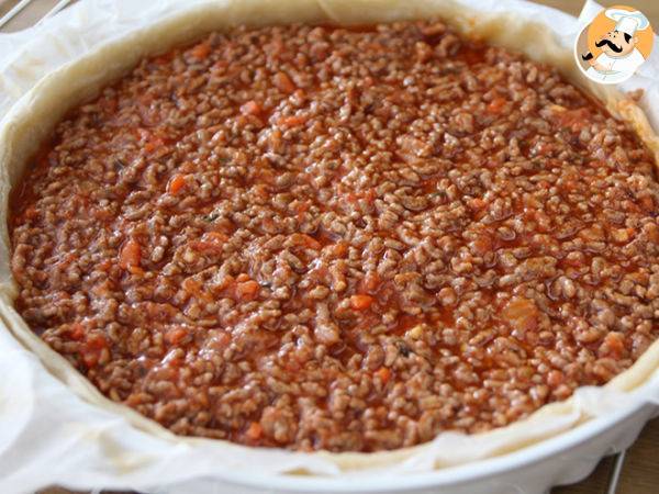 Tarte de carne picada e molho de tomate - Preparação Passo 4