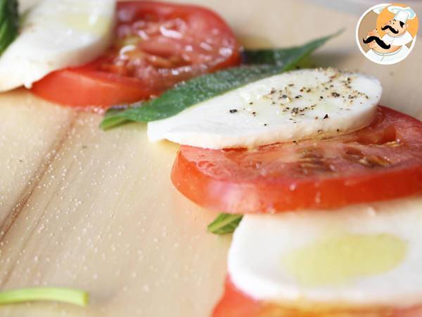 Salada Caprese - fresca e Italiana - Preparação Passo 3