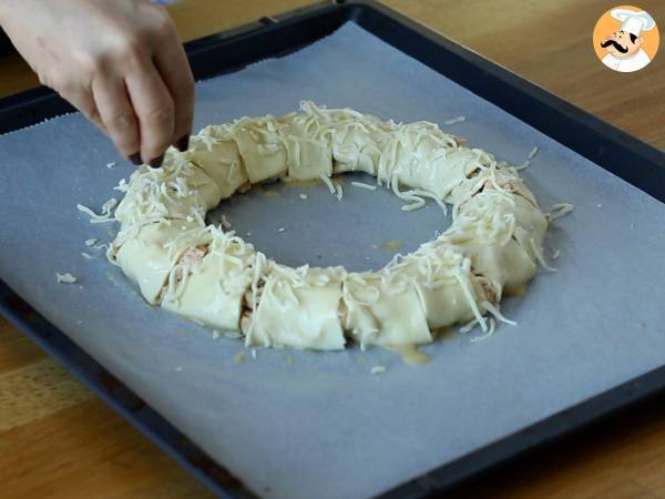 Coroa de Natal, sabor salmão e mostarda - Preparação Passo 10