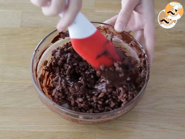 Barra de Chocolate com Cereais de arroz tufado - Preparação Passo 3