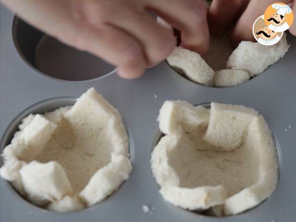 Croc'Muffin de queijo, fiambre e ovo - Preparação Passo 1