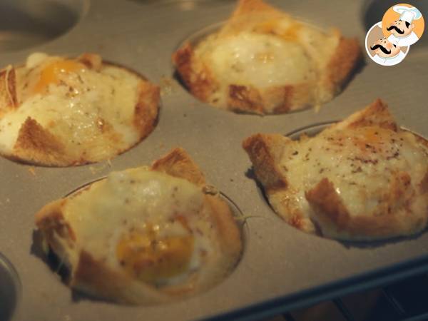 Croc'Muffin de queijo, fiambre e ovo - Preparação Passo 5