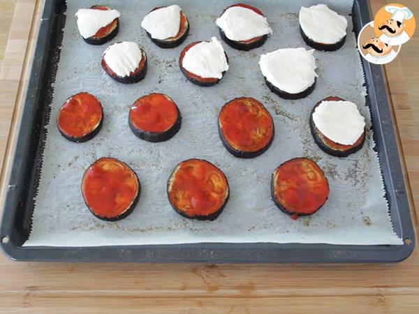 Mini pizzas de Beringela / Berinjela - Preparação Passo 4