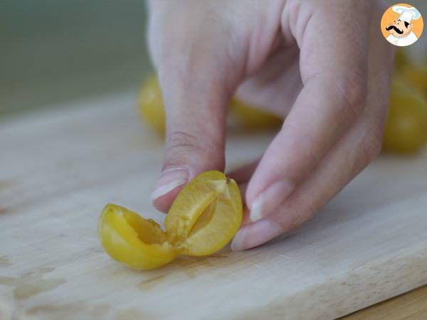 Tarte de ameixa amarela simples - Preparação Passo 2