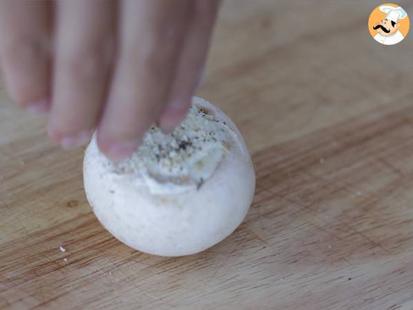 Cogumelos recheados para o aperitivo - Preparação Passo 3