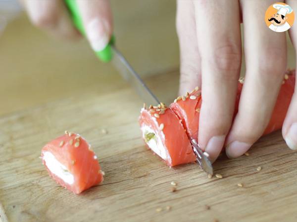 Rolinhos de salmão, queijo de cabra e aspargos - Preparação Passo 4