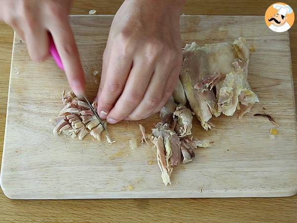 Rillettes de frango e mostarda - Preparação Passo 3