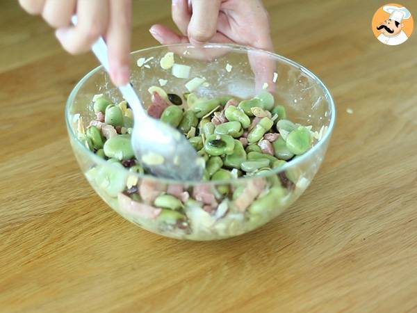 Salada de feijão fava - Preparação Passo 5