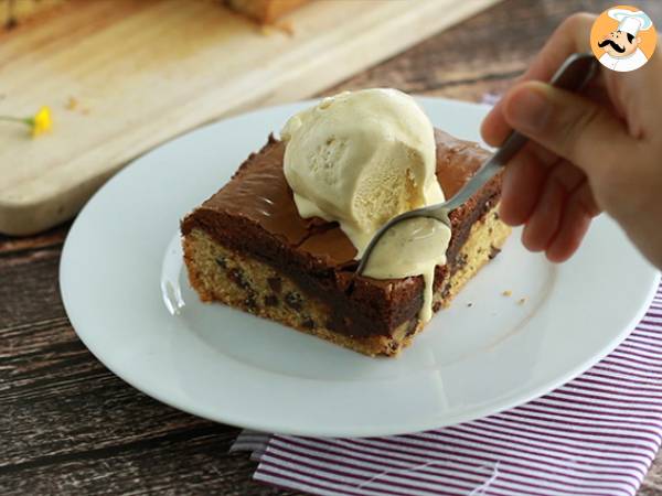 Brookies, meio brownie e meio cookies - Preparação Passo 8