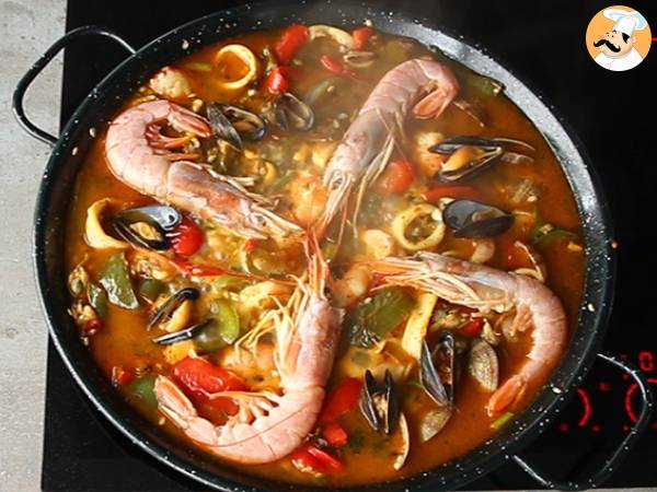 Paella de frutos do mar - Preparação Passo 10