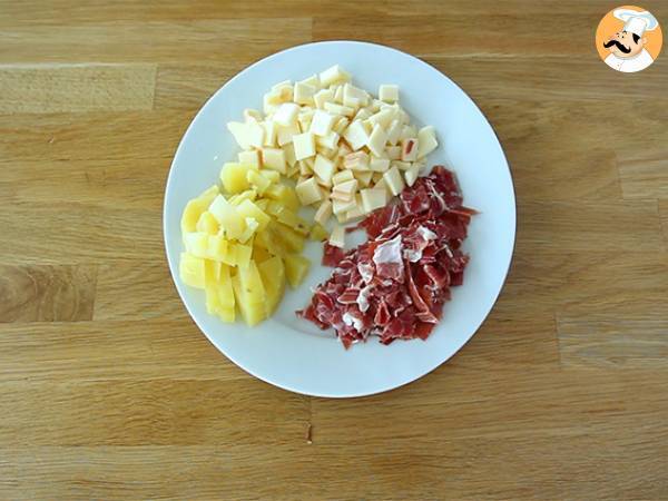 Bolo Salgado, Bolo com queijo Raclette - Preparação Passo 1