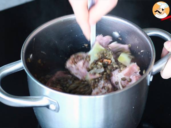 Lentilhas com Carne de Porco (Petit Salé aux Lentilles) - Preparação Passo 4