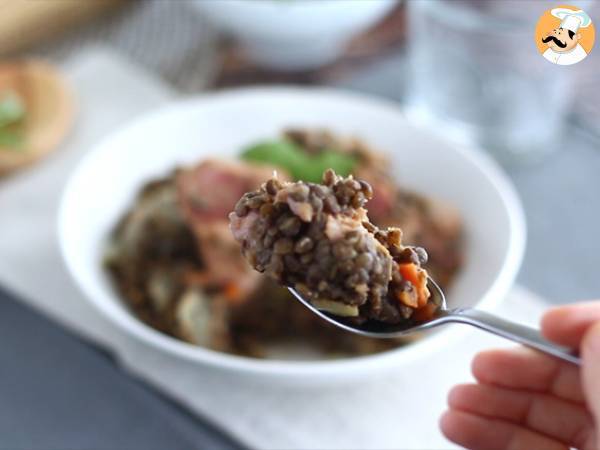 Lentilhas com Carne de Porco (Petit Salé aux Lentilles) - Preparação Passo 6