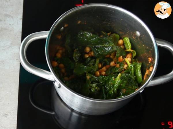 Sopa de grão de bico e espinafre - Preparação Passo 5