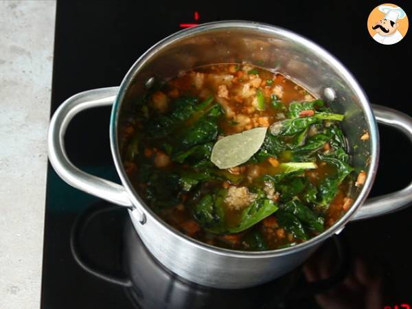 Sopa de grão de bico e espinafre - Preparação Passo 6