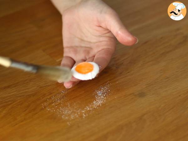 Balas de Gelatina (gomas) OVOS FRITOS - Preparação Passo 9