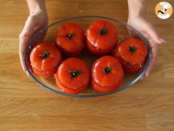 Tomate Recheado (fácil e prático) - Preparação Passo 6