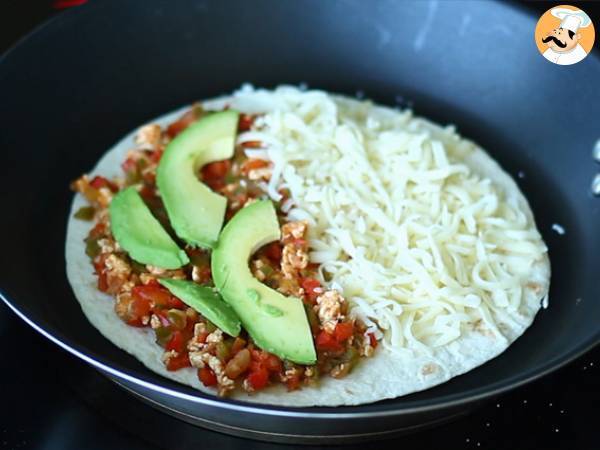 Quesadillas de frango e abacate - Preparação Passo 5