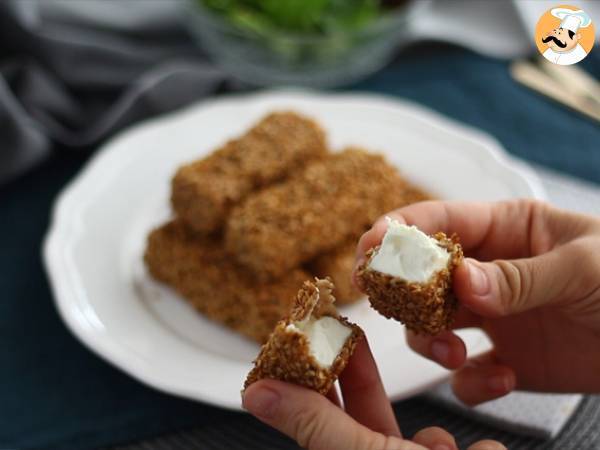 Queijo feta frito com sésamo (gergelim) - Preparação Passo 5