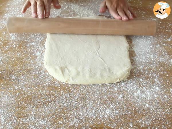 Croissant de chocolate (pão de chocolate) - Preparação Passo 5